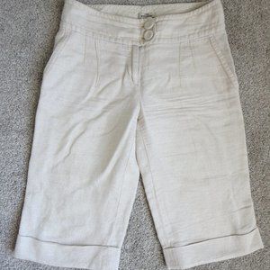 Anna Molinari Bermuda Cream Lurex Shorts Sz 26